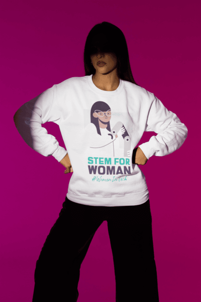 Women Wearing White Hoodie with text on hoodie